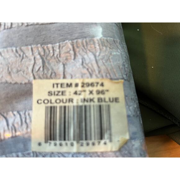 Rod Pocket Panel 42 x 96 Ink Blue Curtain New in Package Hallmart - Picture 4 of 5